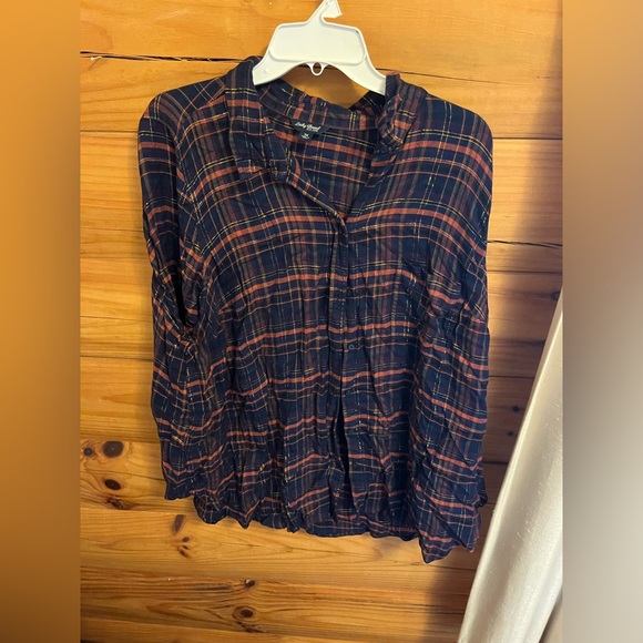 Navy, red, and gold button up - Picture 1 of 1